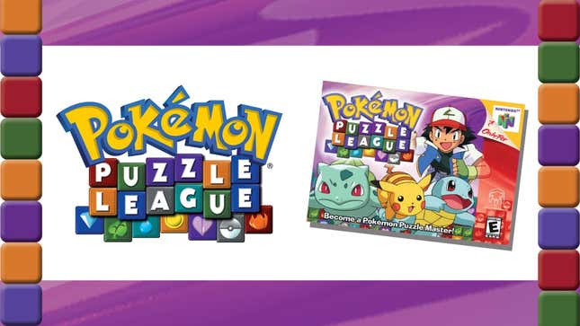 The Pokemon Puzzle League logo is shown next to an image of the game's box.